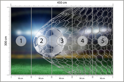 Fototapeta Piłka Nożna Gol 3D 450 × 300 cm – podgląd kadru