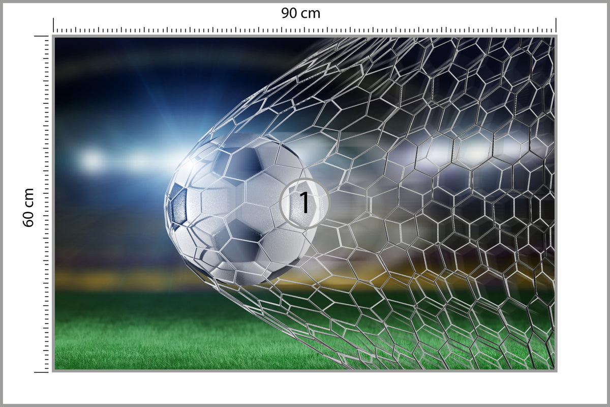 Fototapeta Piłka Nożna Gol 3D 90 × 60 cm – podgląd kadru