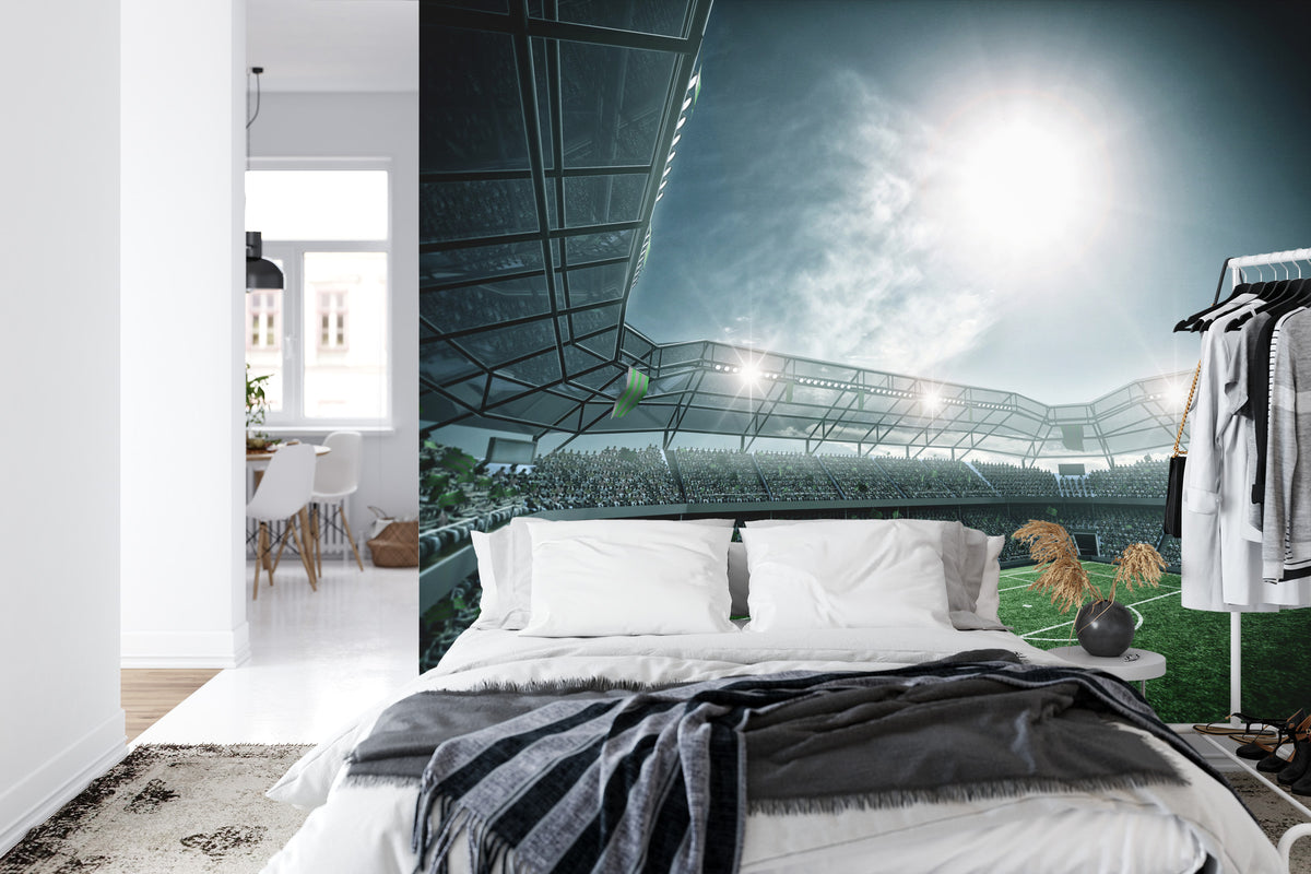 Fototapeta Stadion Piłka Nożna Nocą – aranżacja wnętrza