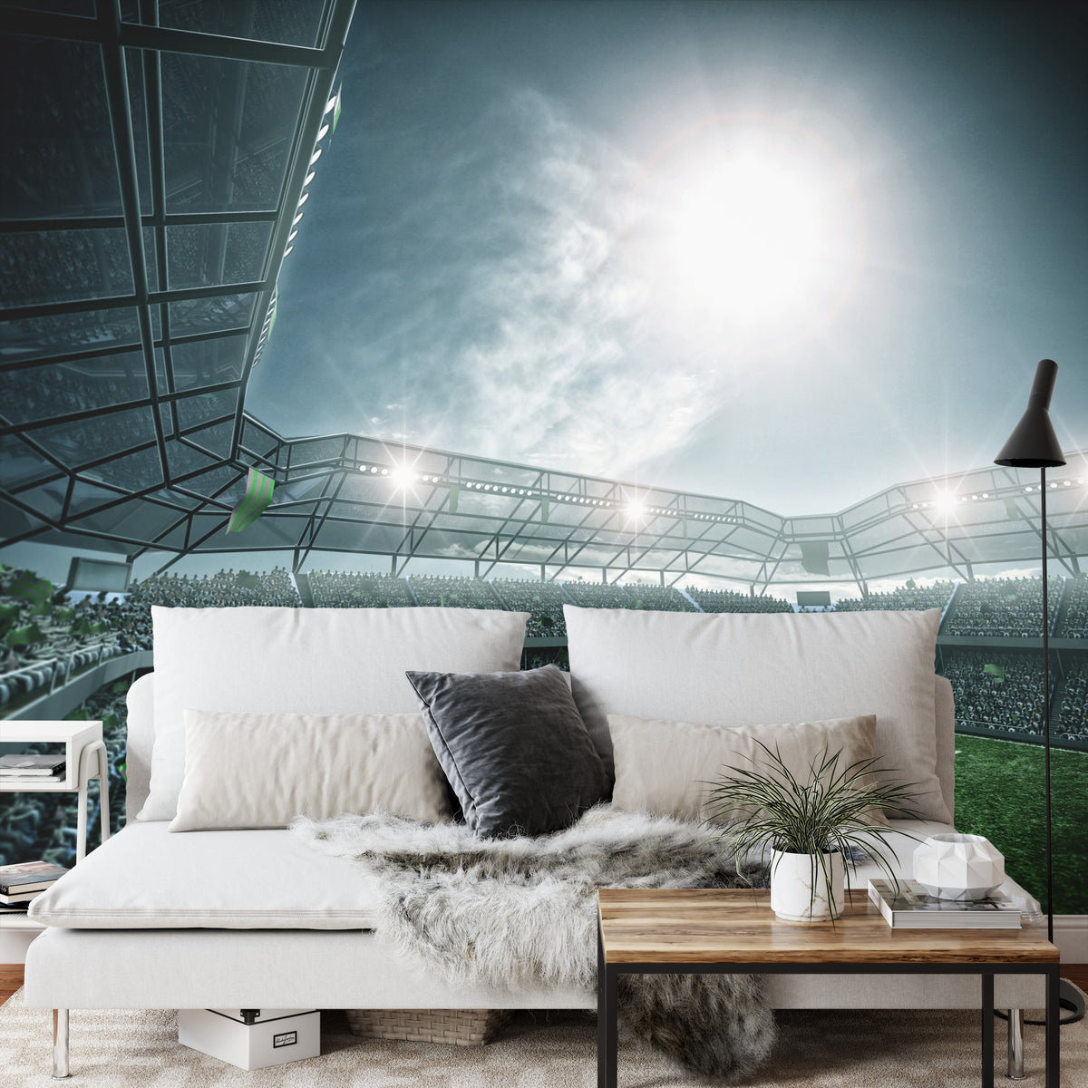 Fototapeta Stadion Piłka Nożna Nocą – aranżacja wnętrza