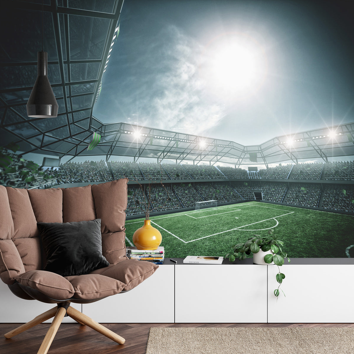 Fototapeta Stadion Piłka Nożna Nocą – aranżacja wnętrza