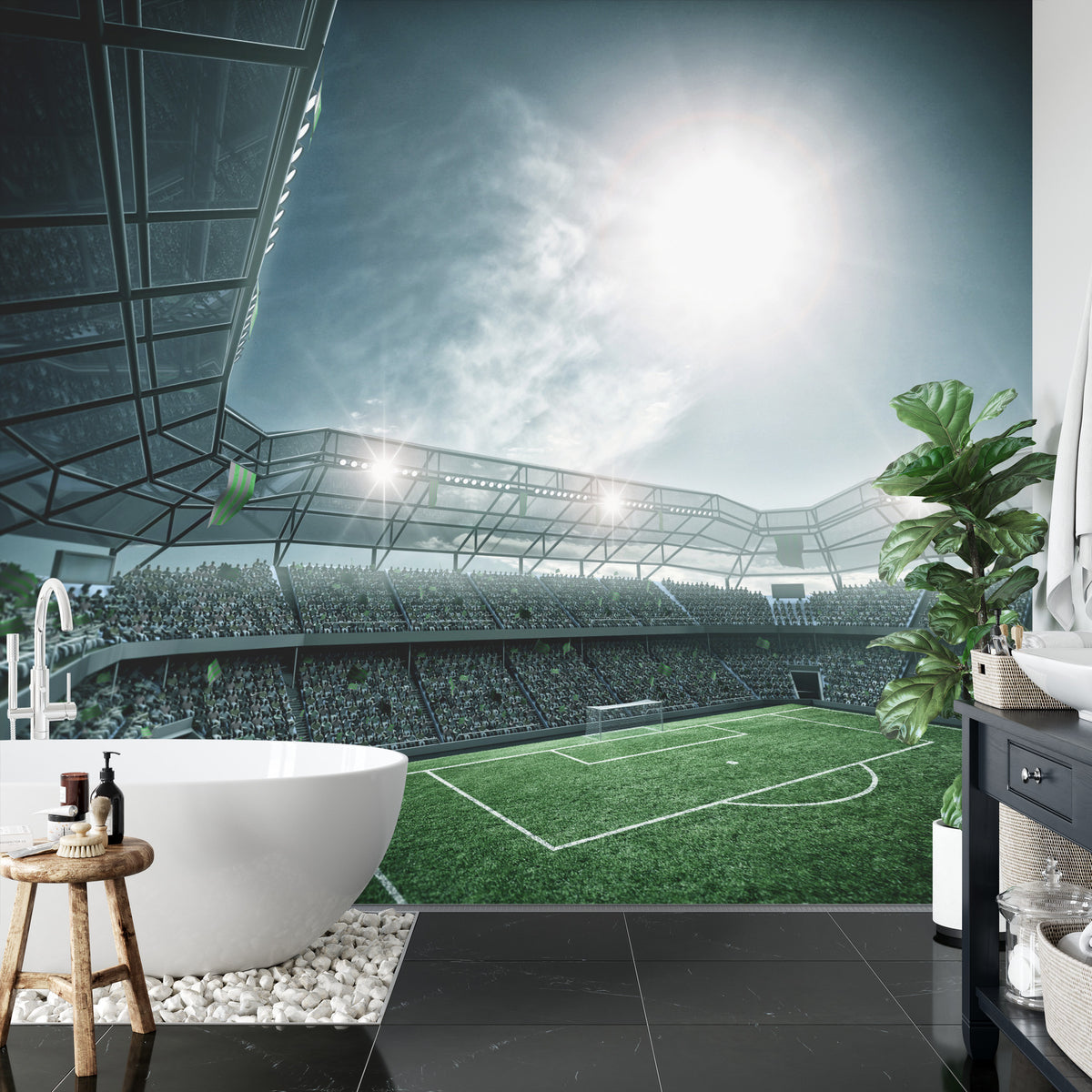 Fototapeta Stadion Piłka Nożna Nocą – aranżacja wnętrza