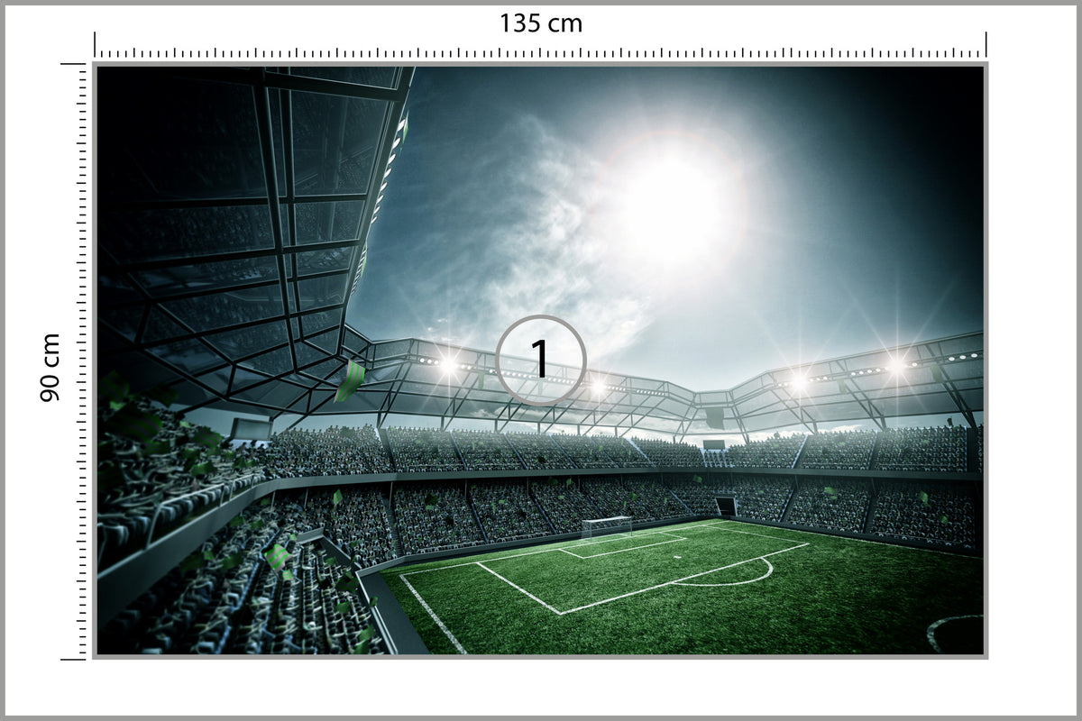 Fototapeta Stadion Piłka Nożna Nocą 135 × 90 cm – podgląd kadru