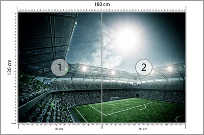 Fototapeta Stadion Piłka Nożna Nocą 180 × 120 cm – podgląd kadru