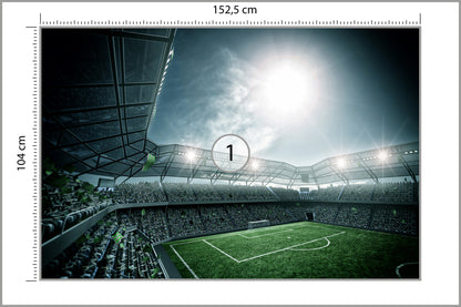 Fototapeta Stadion Piłka Nożna Nocą 152,5 × 104 cm – podgląd kadru