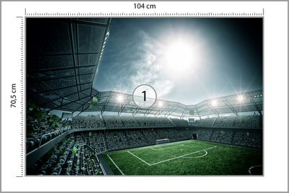 Fototapeta Stadion Piłka Nożna Nocą 104 × 70,5 cm – podgląd kadru