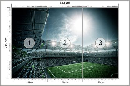 Fototapeta Stadion Piłka Nożna Nocą 312 × 219 cm – podgląd kadru