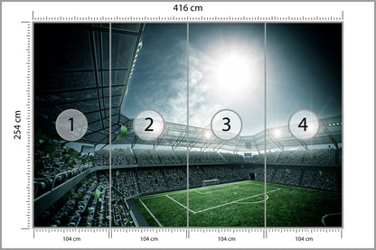 Fototapeta Stadion Piłka Nożna Nocą 416 × 254 cm – podgląd kadru