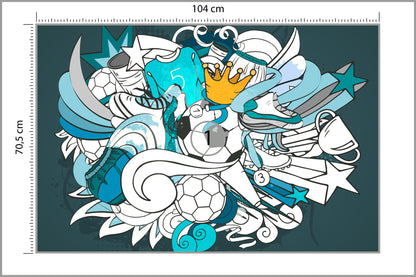 Fototapeta Piłka Nożna Graffiti 104 × 70,5 cm – podgląd kadru
