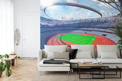 Fototapeta Stadion Piłka Nożna Z Bieżnią – aranżacja wnętrza