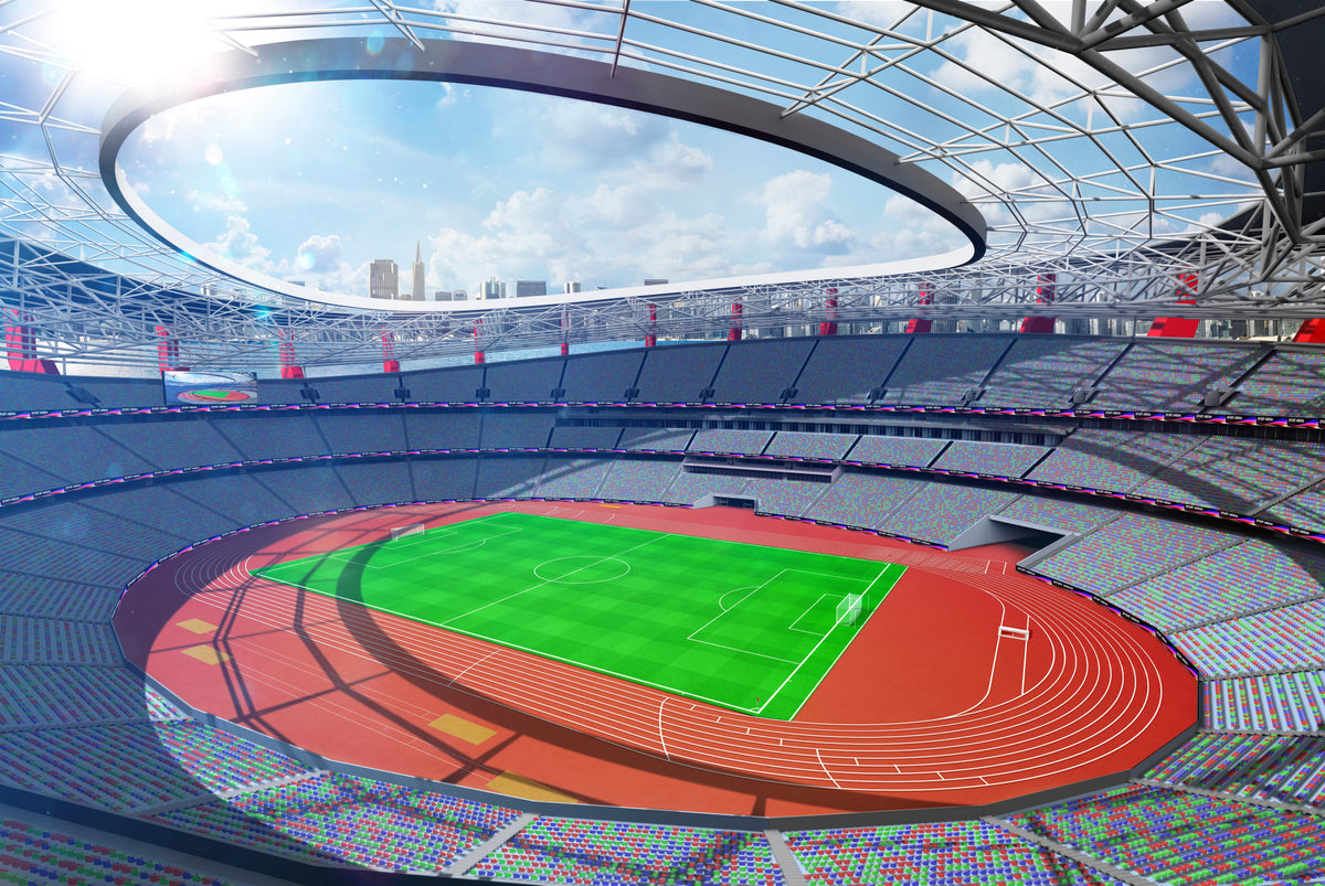 Fototapeta Stadion Piłka Nożna Z Bieżnią – wzór