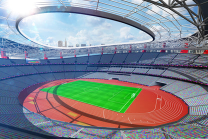 Fototapeta Stadion Piłka Nożna Z Bieżnią – wzór