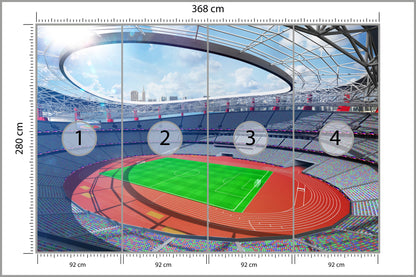 Fototapeta Stadion Piłka Nożna Z Bieżnią 368 × 280 cm – podgląd kadru