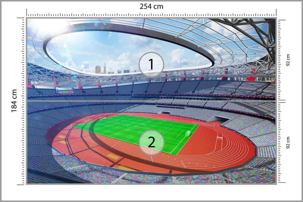 Fototapeta Stadion Piłka Nożna Z Bieżnią 254 × 184 cm – podgląd kadru