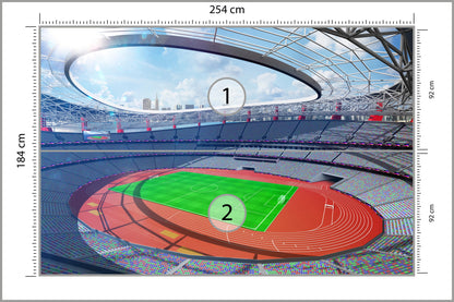 Fototapeta Stadion Piłka Nożna Z Bieżnią 254 × 184 cm – podgląd kadru