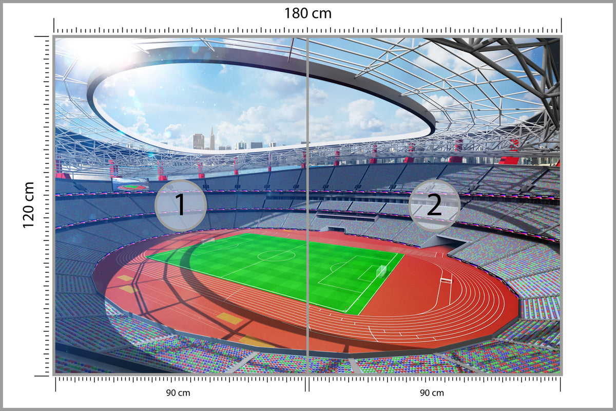 Fototapeta Stadion Piłka Nożna Z Bieżnią 180 × 120 cm – podgląd kadru