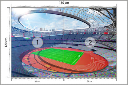 Fototapeta Stadion Piłka Nożna Z Bieżnią 180 × 120 cm – podgląd kadru