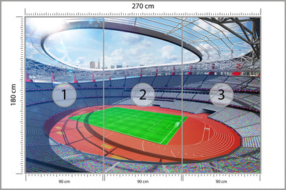 Fototapeta Stadion Piłka Nożna Z Bieżnią 270 × 180 cm – podgląd kadru