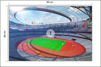 Fototapeta Stadion Piłka Nożna Z Bieżnią 90 × 60 cm – podgląd kadru