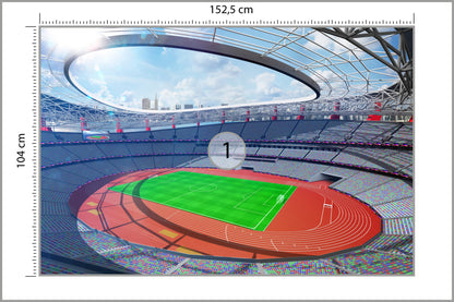 Fototapeta Stadion Piłka Nożna Z Bieżnią 152,5 × 104 cm – podgląd kadru