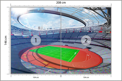 Fototapeta Stadion Piłka Nożna Z Bieżnią 208 × 146 cm – podgląd kadru