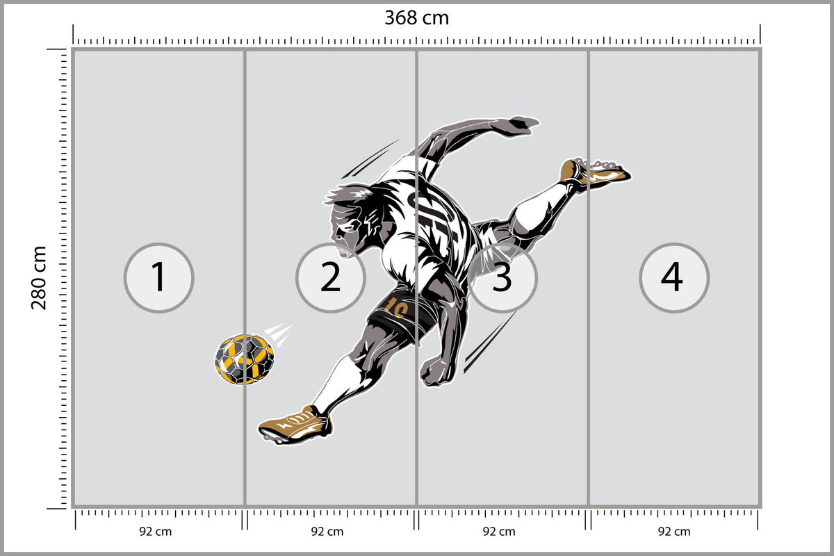 Fototapeta Piłkarz Podczas Gry 368 × 280 cm – podgląd kadru