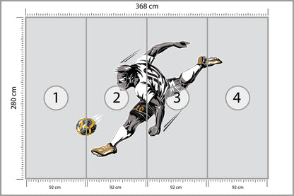 Fototapeta Piłkarz Podczas Gry 368 × 280 cm – podgląd kadru