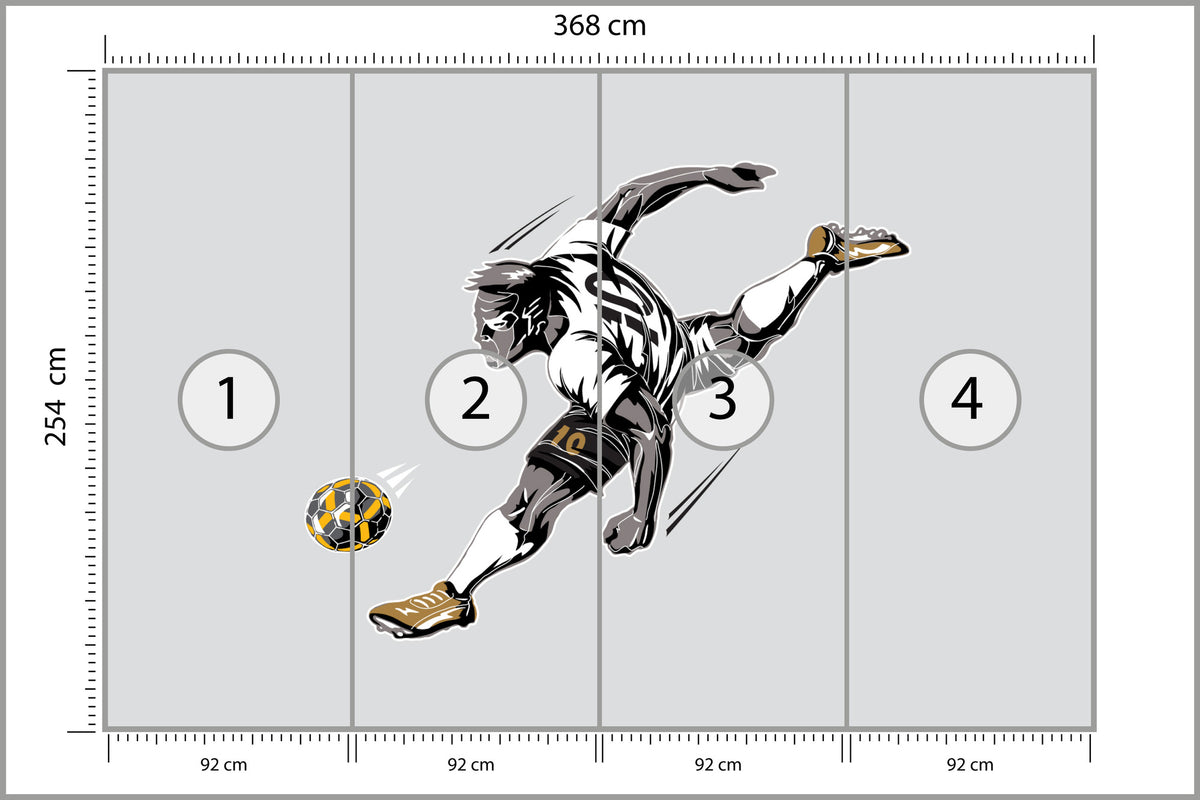 Fototapeta Piłkarz Podczas Gry 368 × 254 cm – podgląd kadru