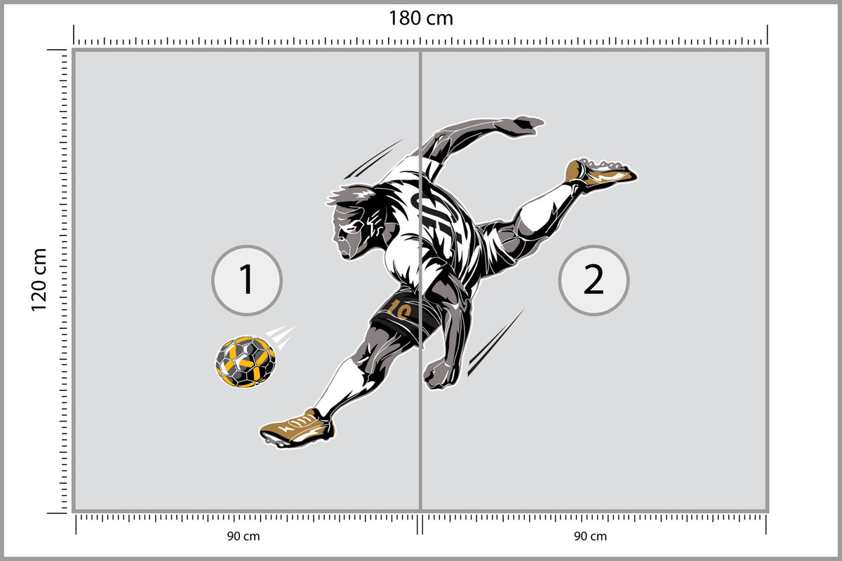 Fototapeta Piłkarz Podczas Gry 180 × 120 cm – podgląd kadru