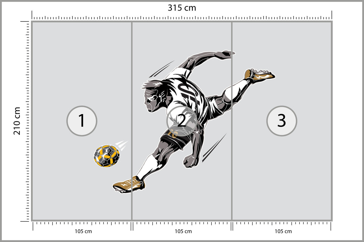 Fototapeta Piłkarz Podczas Gry 315 × 210 cm – podgląd kadru