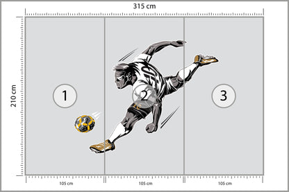 Fototapeta Piłkarz Podczas Gry 315 × 210 cm – podgląd kadru