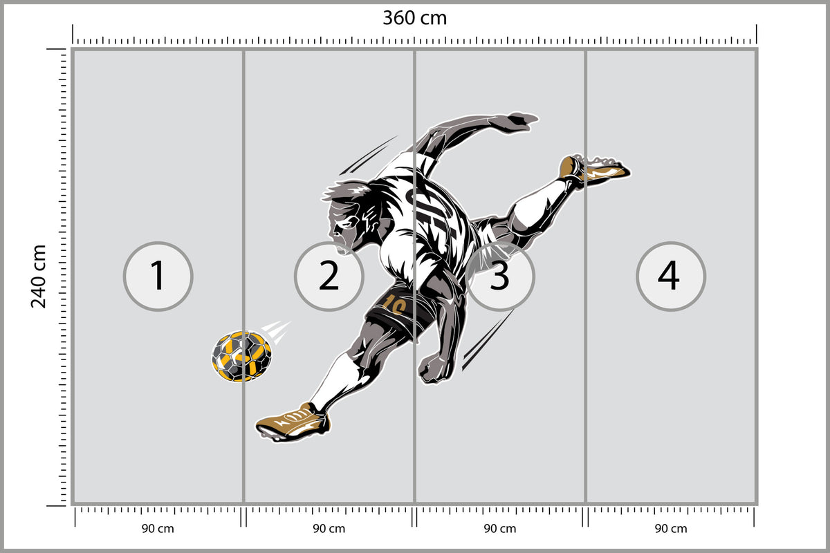 Fototapeta Piłkarz Podczas Gry 360 × 240 cm – podgląd kadru