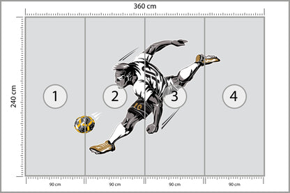 Fototapeta Piłkarz Podczas Gry 360 × 240 cm – podgląd kadru