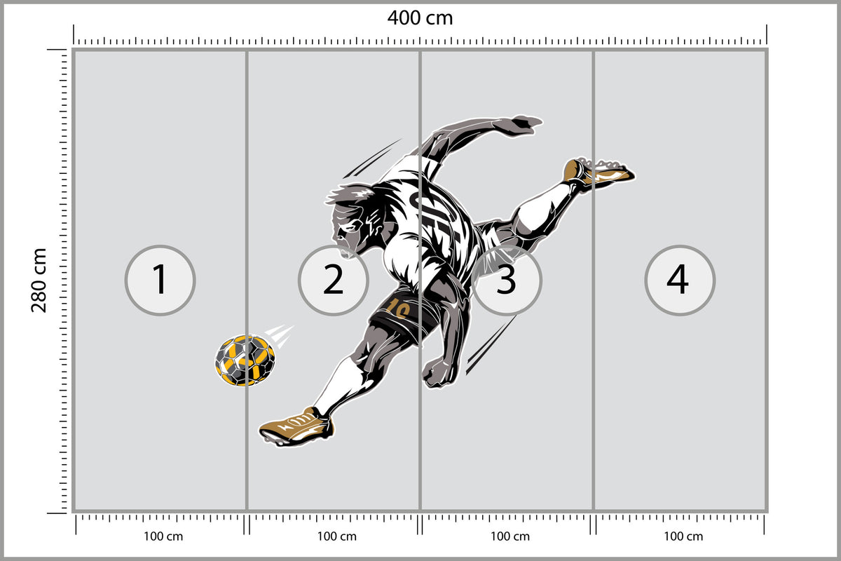 Fototapeta Piłkarz Podczas Gry 400 × 280 cm – podgląd kadru