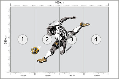 Fototapeta Piłkarz Podczas Gry 400 × 280 cm – podgląd kadru