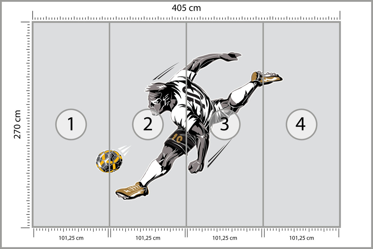 Fototapeta Piłkarz Podczas Gry 405 × 270 cm – podgląd kadru