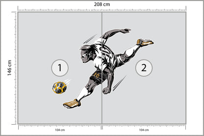 Fototapeta Piłkarz Podczas Gry 208 × 146 cm – podgląd kadru