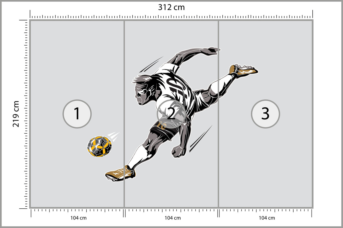 Fototapeta Piłkarz Podczas Gry 312 × 219 cm – podgląd kadru