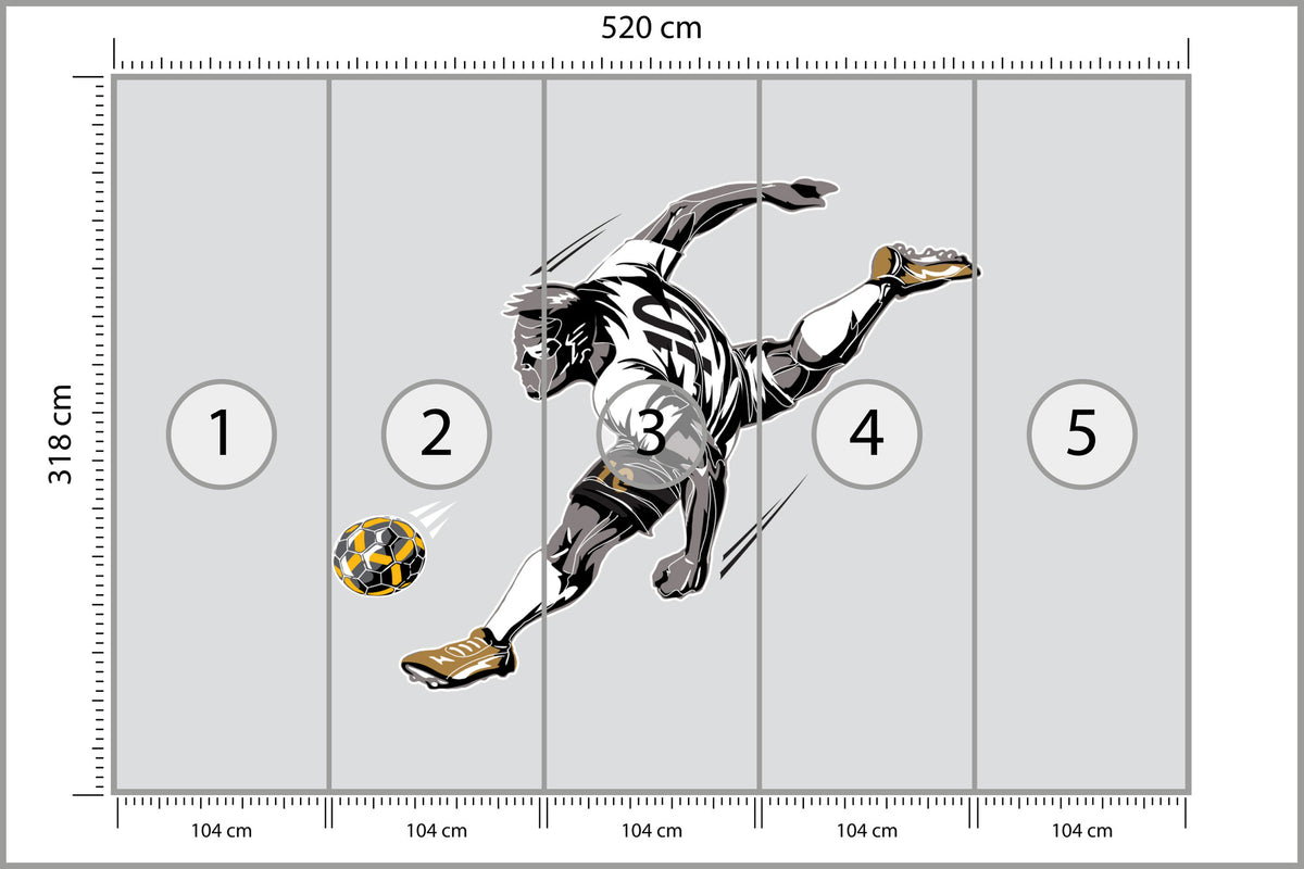 Fototapeta Piłkarz Podczas Gry 520 × 318 cm – podgląd kadru