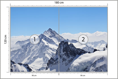 Fototapeta Zima W Górach Ośnieżone Szczyty 180 × 120 cm – podgląd kadru