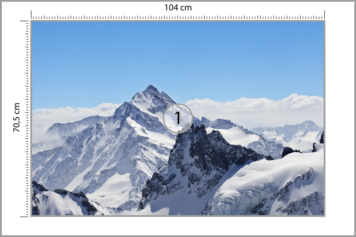 Fototapeta Zima W Górach Ośnieżone Szczyty 104 × 70,5 cm – podgląd kadru