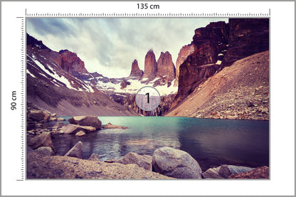 Fototapeta Jezioro W Górach O Wschodzie Słońca 135 × 90 cm – podgląd kadru