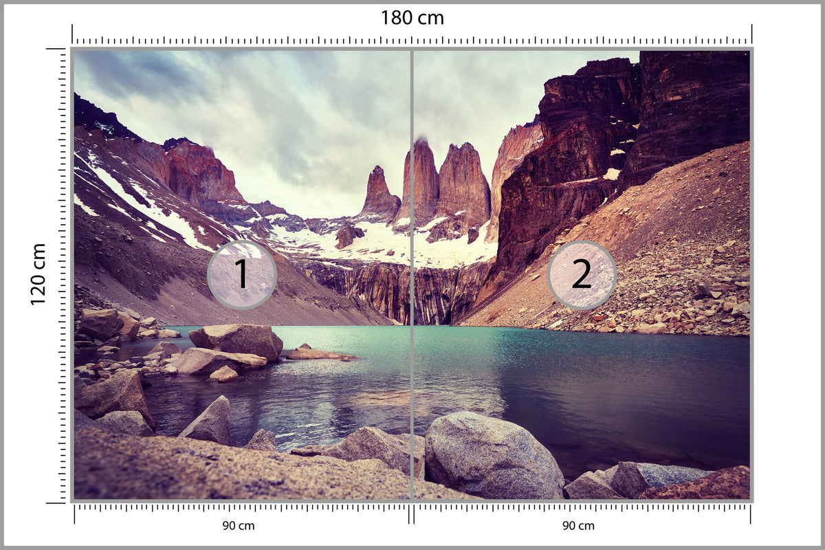 Fototapeta Jezioro W Górach O Wschodzie Słońca 180 × 120 cm – podgląd kadru