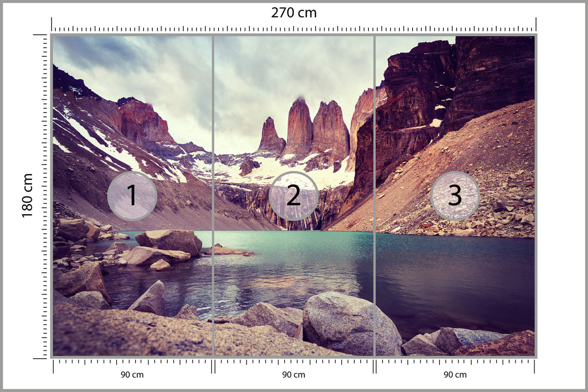 Fototapeta Jezioro W Górach O Wschodzie Słońca 270 × 180 cm – podgląd kadru