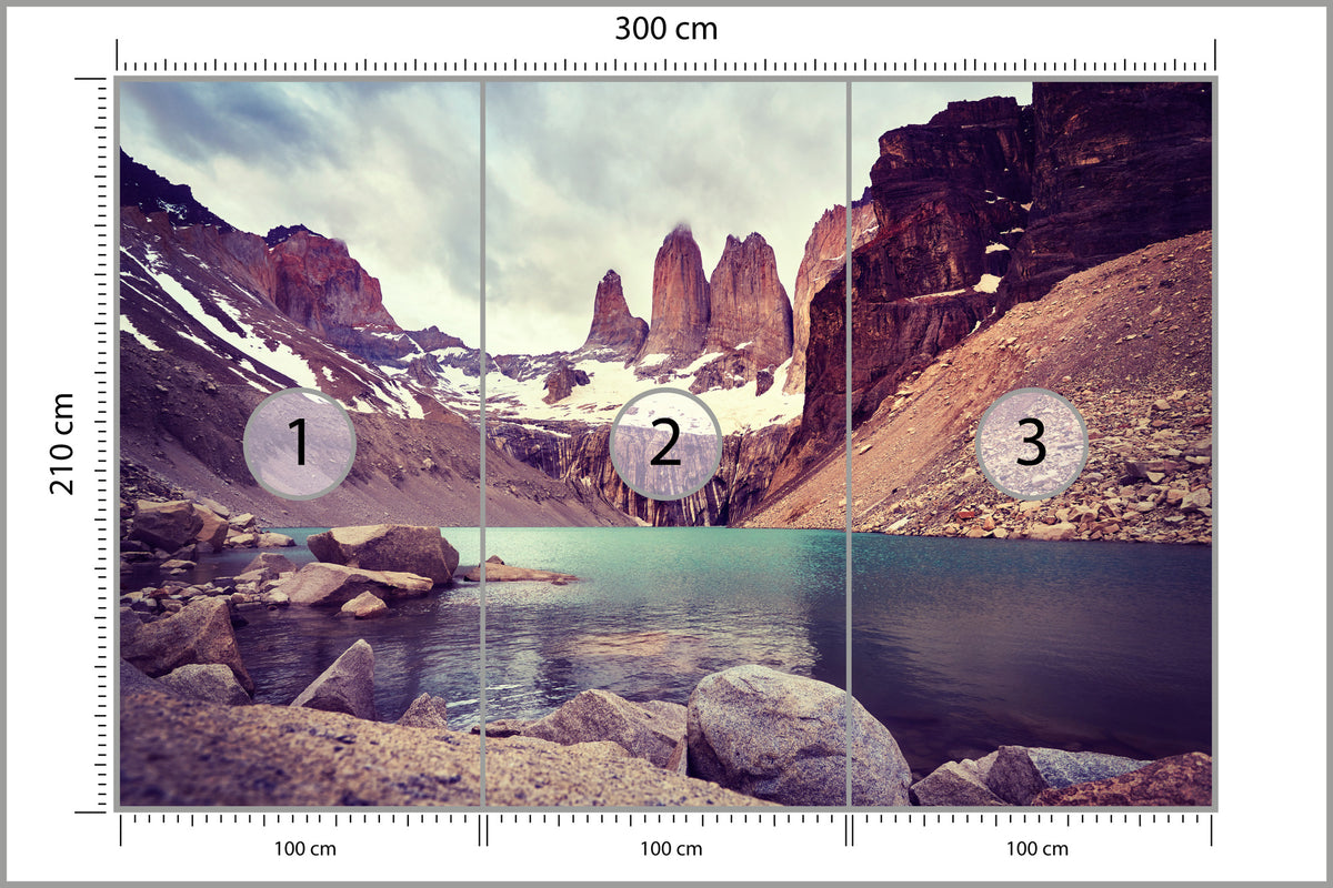 Fototapeta Jezioro W Górach O Wschodzie Słońca 300 × 210 cm – podgląd kadru