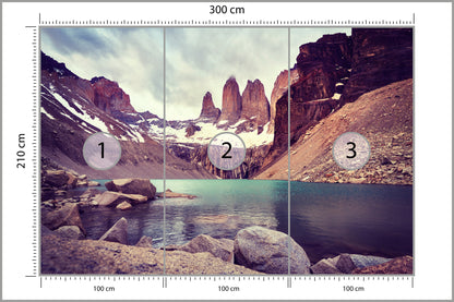 Fototapeta Jezioro W Górach O Wschodzie Słońca 300 × 210 cm – podgląd kadru