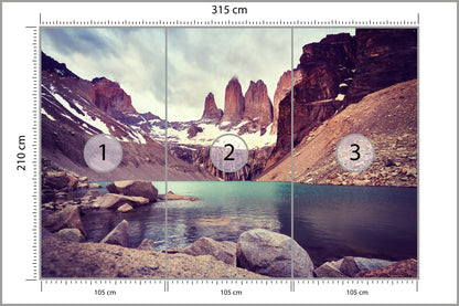 Fototapeta Jezioro W Górach O Wschodzie Słońca 315 × 210 cm – podgląd kadru