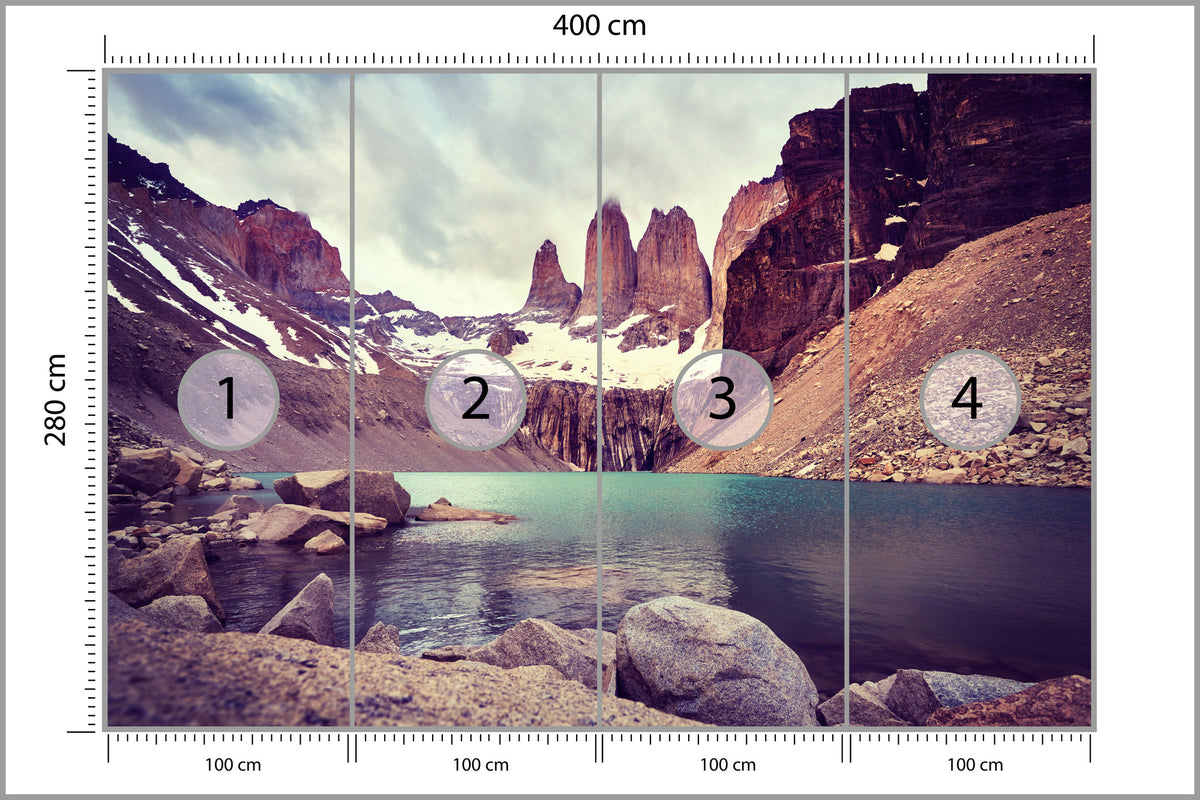 Fototapeta Jezioro W Górach O Wschodzie Słońca 400 × 280 cm – podgląd kadru
