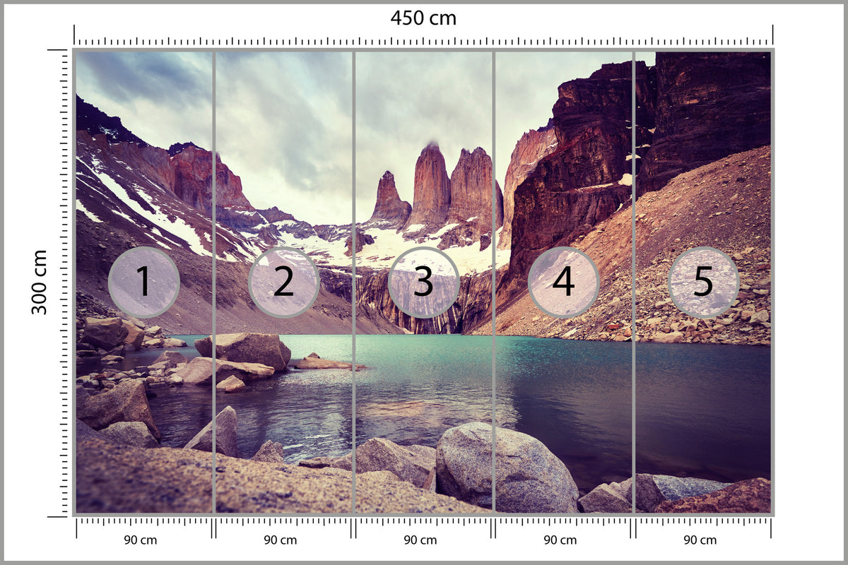 Fototapeta Jezioro W Górach O Wschodzie Słońca 450 × 300 cm – podgląd kadru