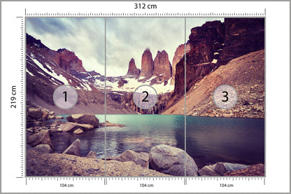 Fototapeta Jezioro W Górach O Wschodzie Słońca 312 × 219 cm – podgląd kadru